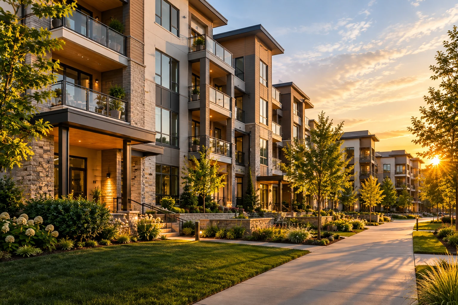 Well maintained apartment exterior