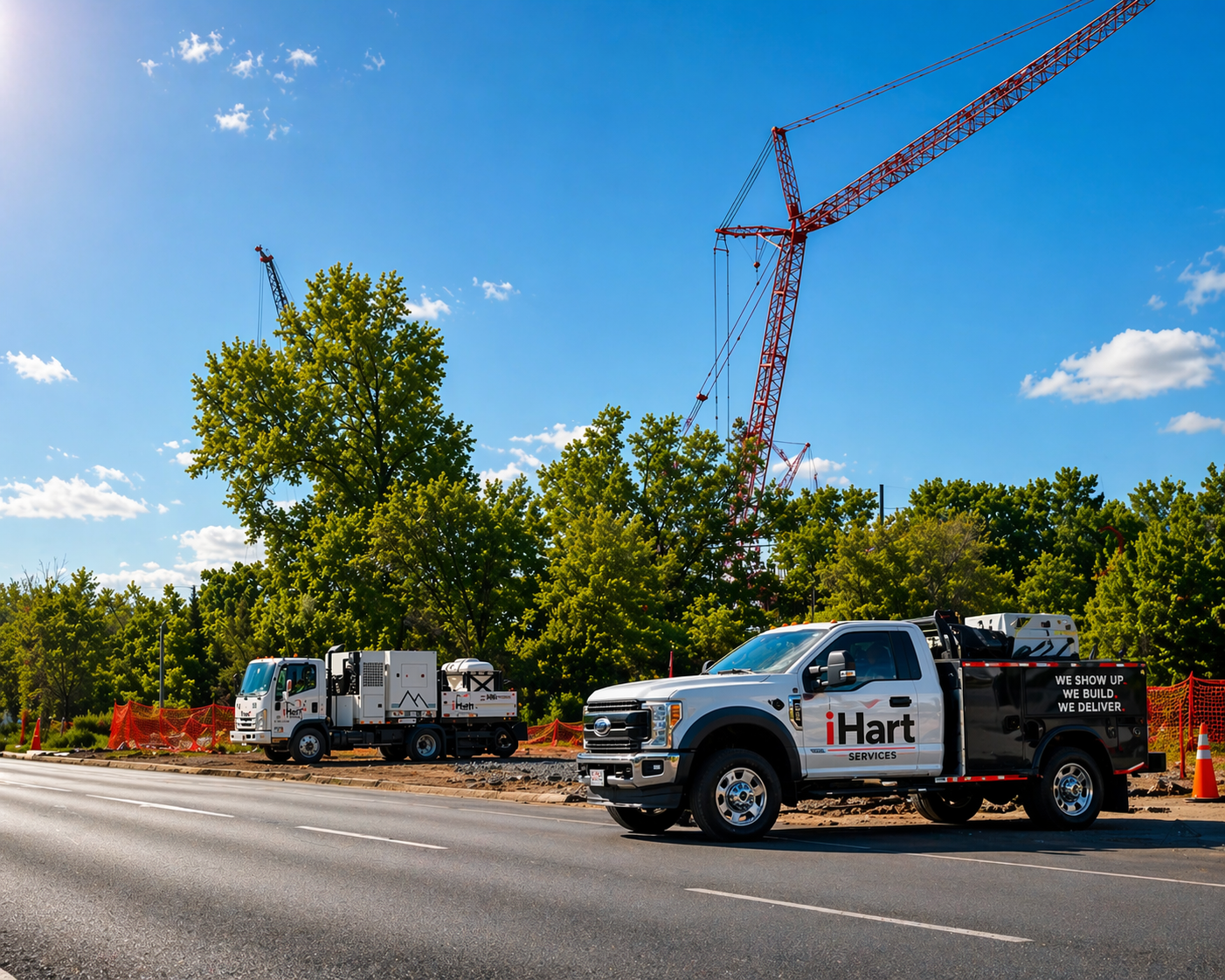 iHart Services trucks at a job site